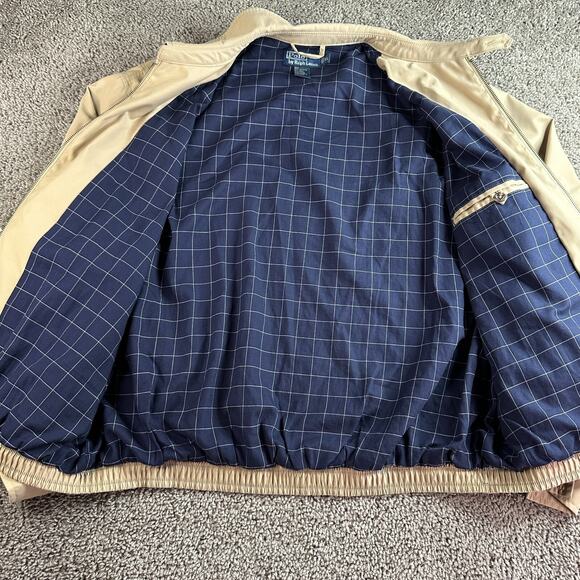 VTG Polo Ralph Lauren Bomber Jacket Mens XL Harrington Plaid Lined Dads Coat 90s - Picture 5 of 11
